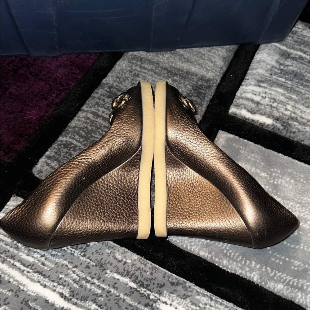 Gucci Bronze Brown Leather Peep-Toe Pumps with Horsebit - Picture 5 of 11